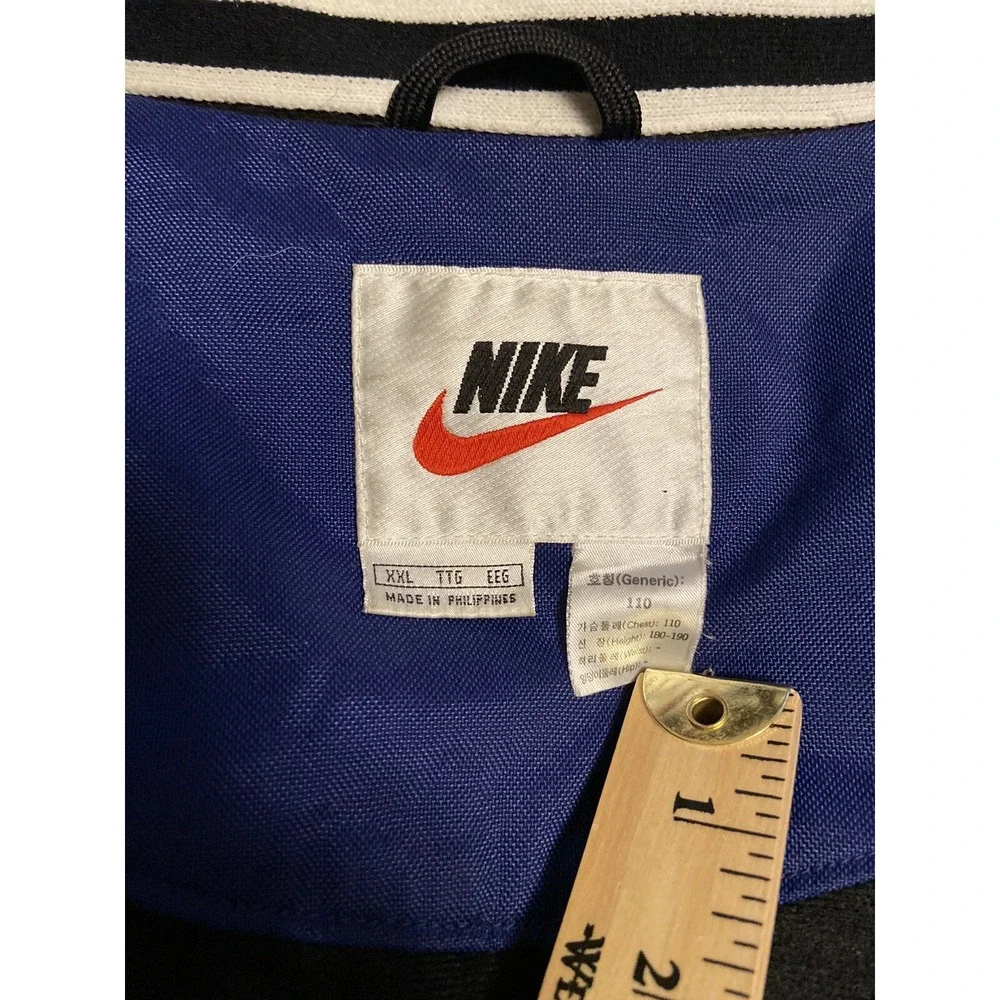 Vtg NIKE Team Sport Men's XXL Coat Jacket Heavy Nylon Blue Zip Sports Parka